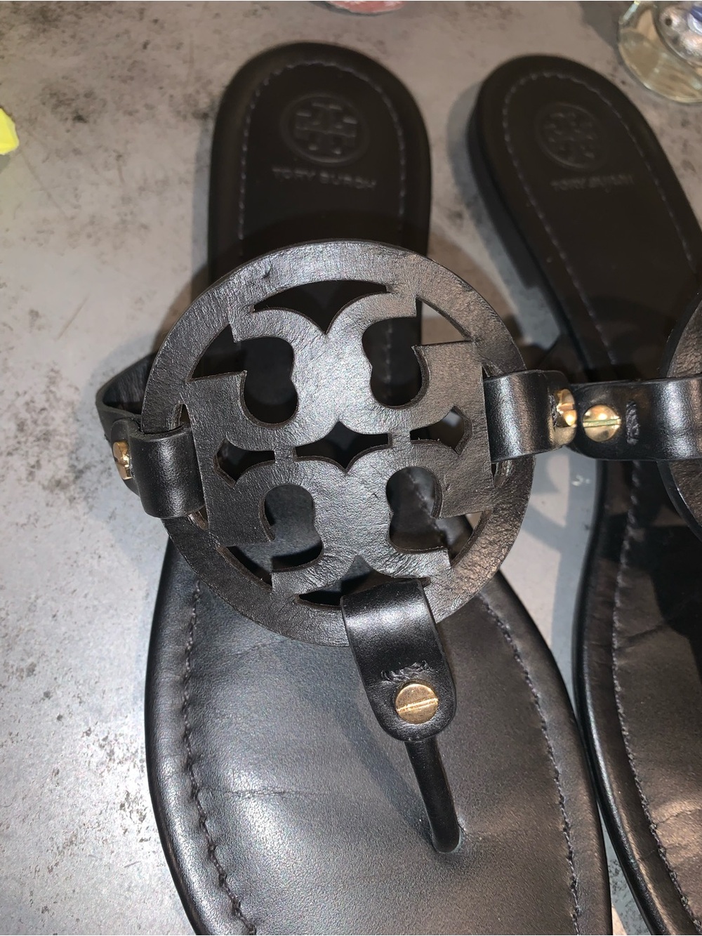 Tory Burch Miller Sandals Black Leather Women’s size 9.5 - Picture 8 of 9